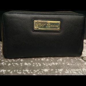 Betsy Johnson wallet, black and hot pink. Perfect condition.